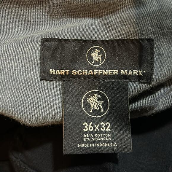 Mens Hart Schaffner Mart Navy Blue Textured Pants Size 36 - Picture 9 of 11